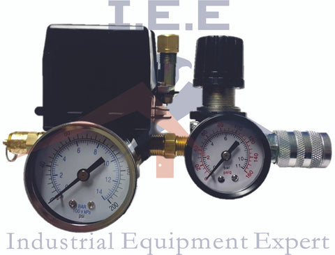 US Style Air Compressor Pressure Control Switch Manifold Regulator Fitting Kits