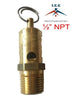 150 PSI Air Compressor Safety Relief Pop Off Valve Solid Brass 12 Male NPT New