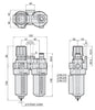 Compressed Air Filter Regulator Combo Piggyback Style 1/2