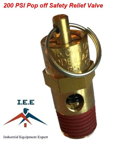 Air Compressor Safety Pop Off Valve 200 PSI ASME CODED X 2 Pieces