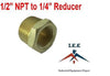 Reducer Metals Brass Threaded Pipe Fitting, Hex Bushing 1/2