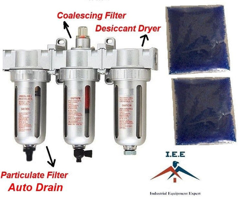 All Tool Depot 1/2" Compressed Air Line Filter & Desiccant Dryer Combination Unit (FLM864)
