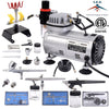 Complete Airbrush Kit Air Compressor 3 Airbrush Hobby Auto Paint